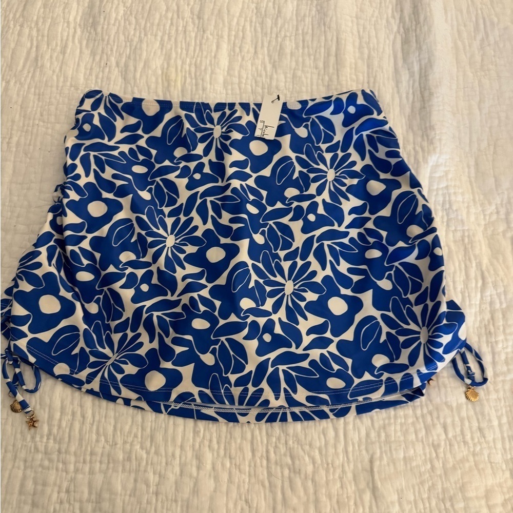 NWT Nicole Miller High Waist Skirted Floral Tankini | XL L. 2 piece set - Picture 9 of 16
